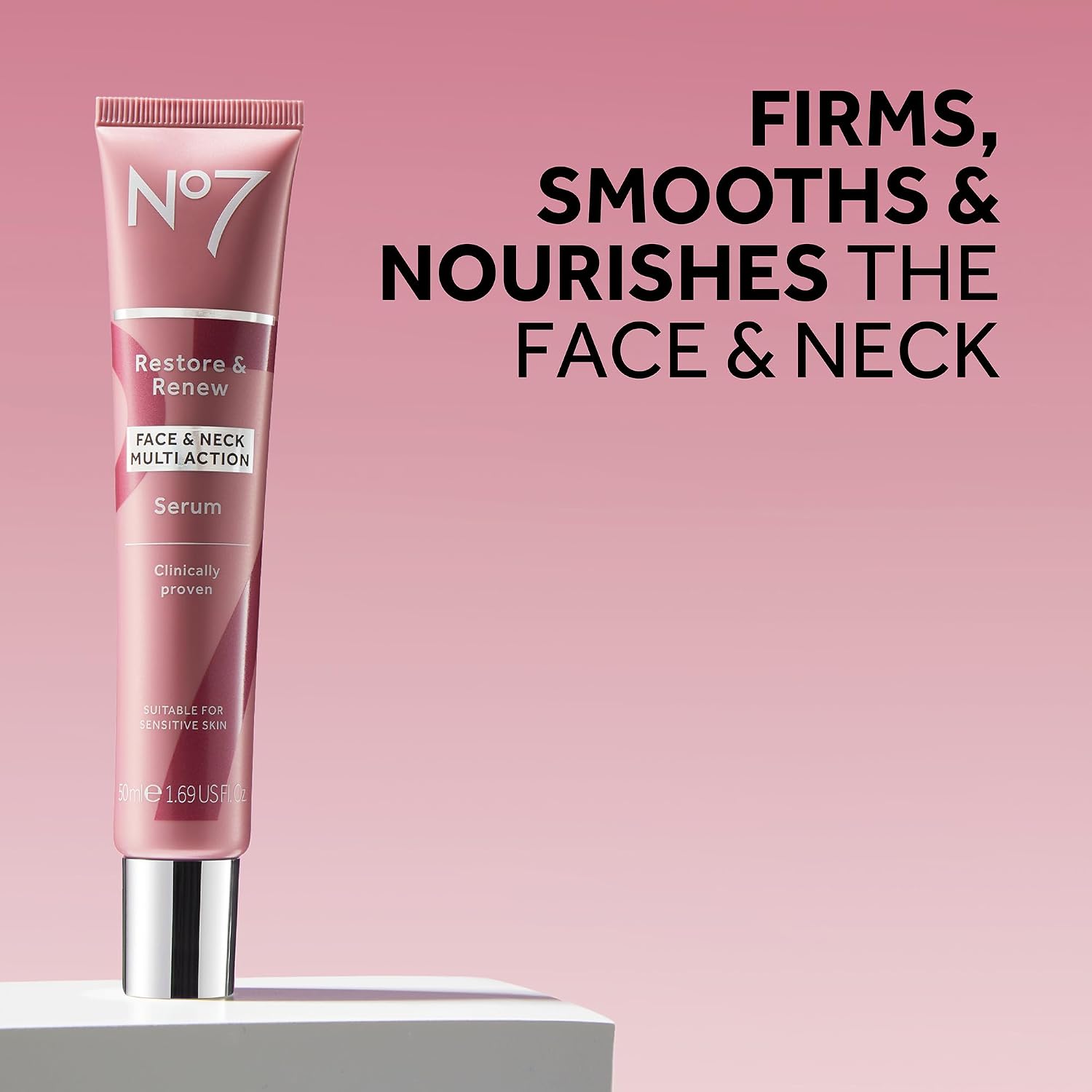 No7 Restore & Renew Sculpting Serum for Face & Neck, 1.69 Oz