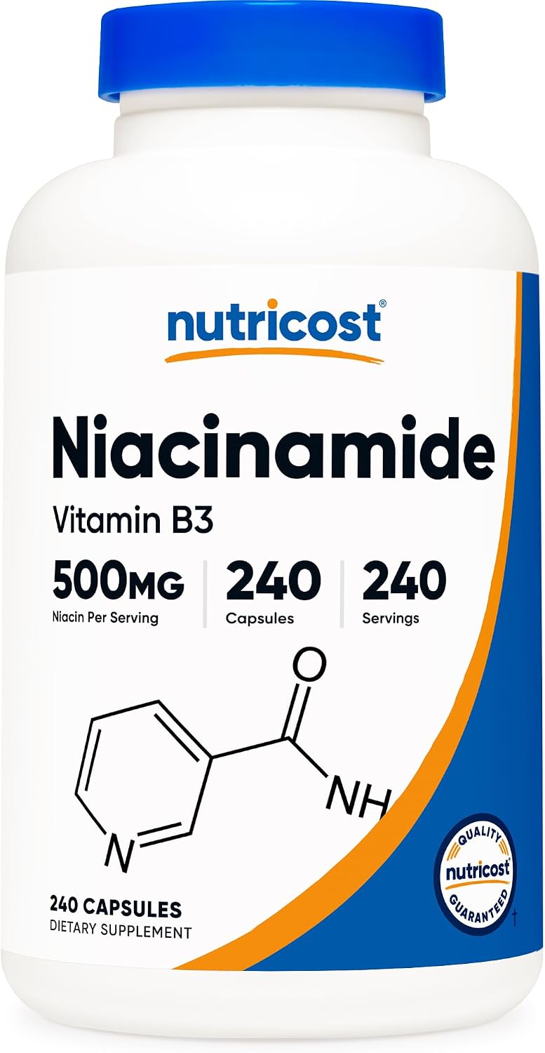 Nutricost Niacinamide (Vitamin B3) 500mg 240 Capsules (3 Bottles)