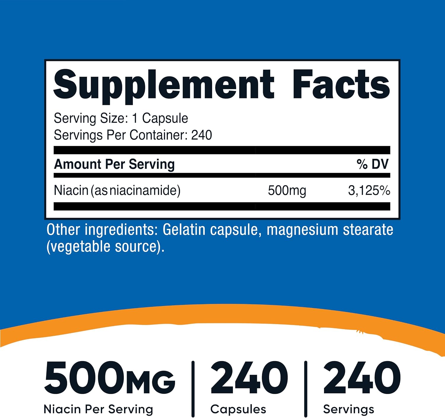 Nutricost Niacinamide (Vitamin B3) 500mg 240 Capsules (3 Bottles)
