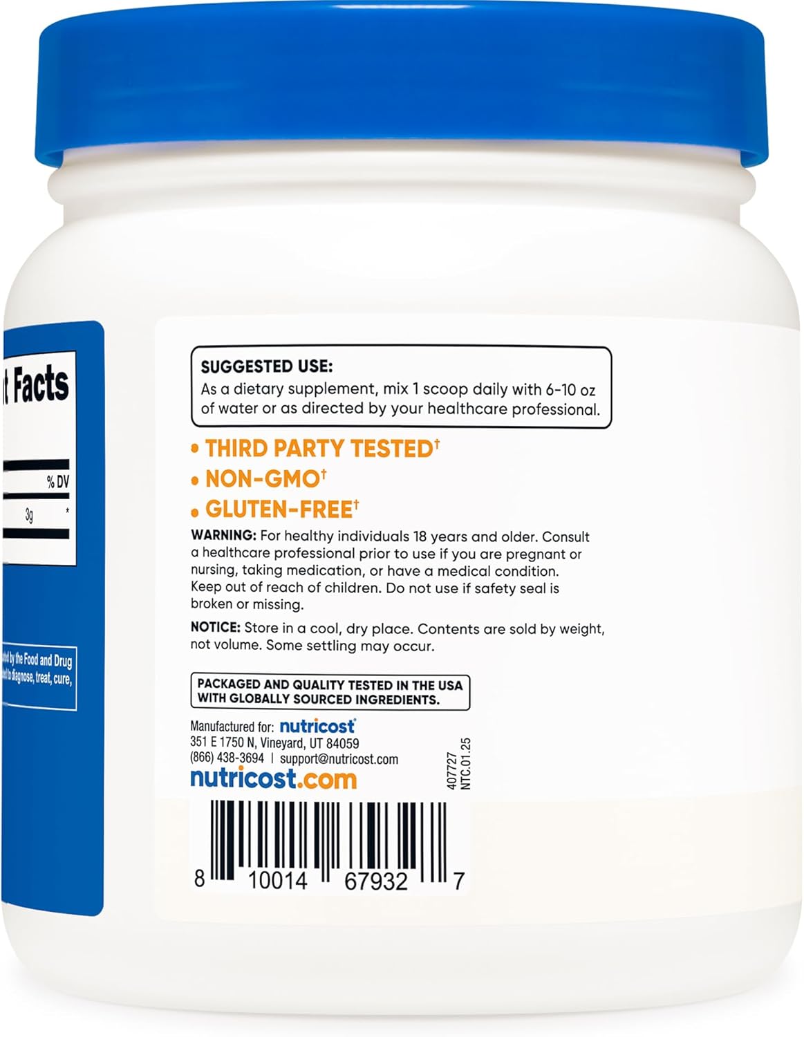 Nutricost Pure L-Citrulline (Base) Powder