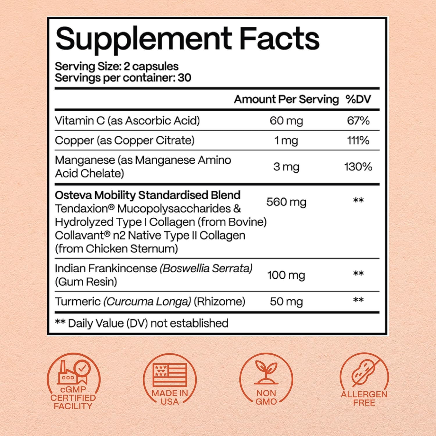 Rejuveen Osteva Joint Support Supplement for Women | High Potency Collagen, Turmeric, Boswellia | for Flexible Cartilage & Tendons, Resilient Knees & Hip, Improved Mobility | Non-GMO, 60 Ct