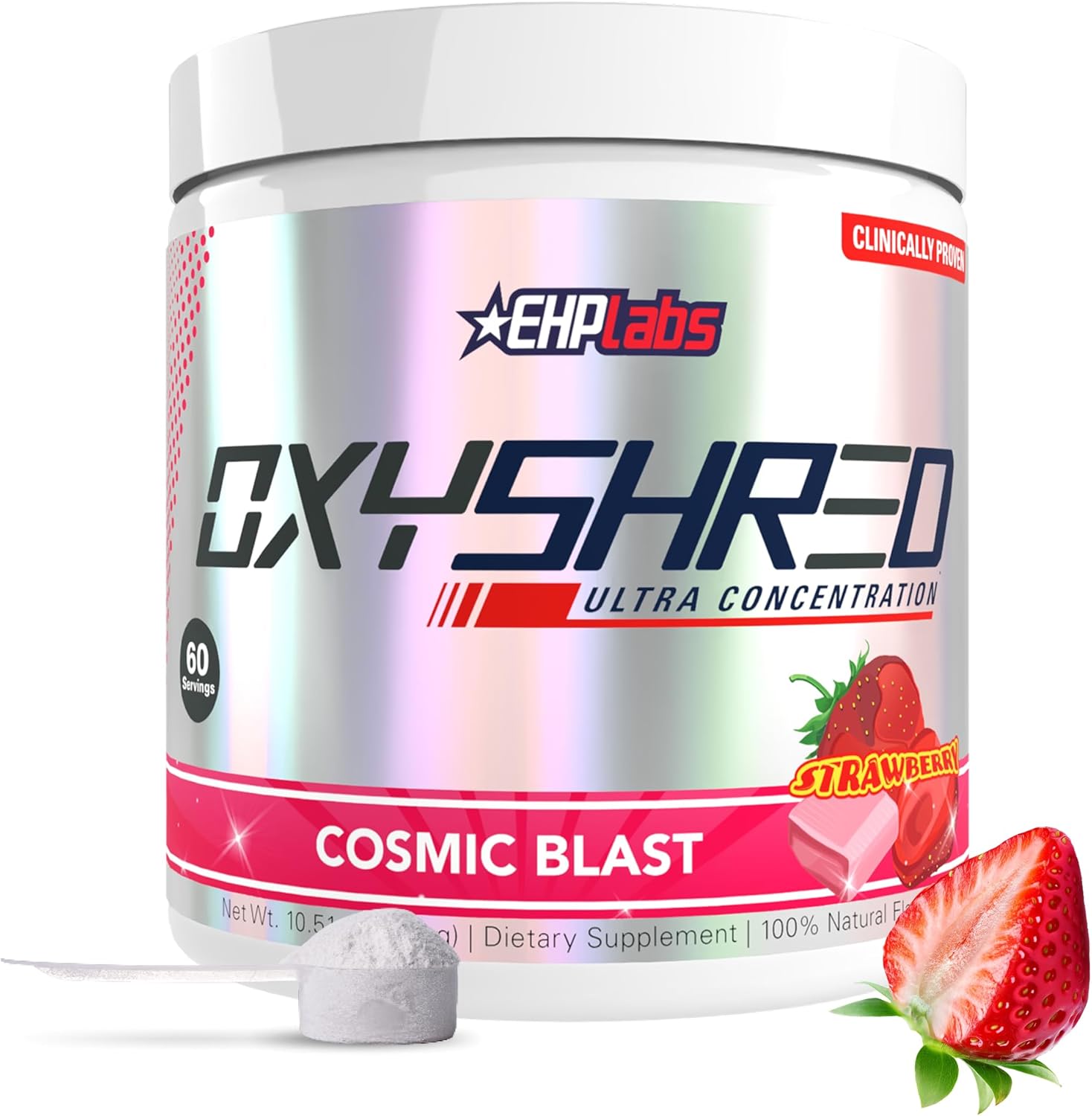 EHP Labs OxyShred Pre Workout Powder - Preworkout Powder with L Glutamine & Acetyl L Carnitine, Energy Boost Drink - Cosmic Blast