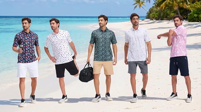 QPNGRP Men's Shorts Casual Drawstring Zipper Pockets Elastic Waist 5Pack 34