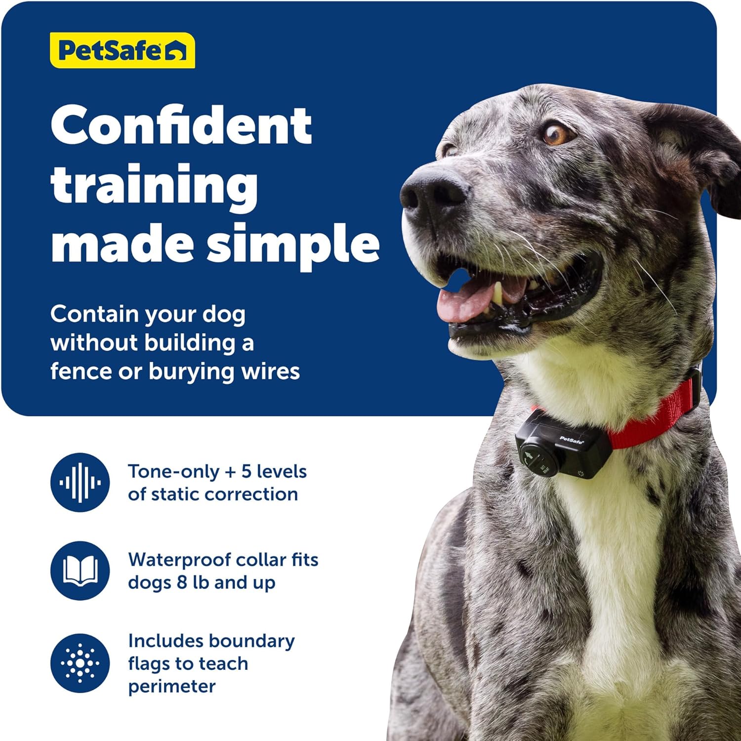 PetSafe Wireless Containment Fence for 2 Dogs - No Wire to Bury - Covers Acre Yard - for Dogs 5 Lb. and Up - from the Parent Company of Invisible Fence Brand