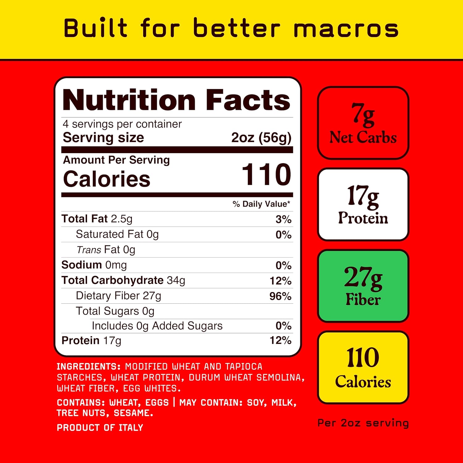 Low Carb Protein Pasta Variety | Penne Rotini Elbow Macaroni with 17g Protein 7g Carbs | Healthy Keto Pasta Made in Italy | 3-Pack 8oz - Pete‚Äôs Pasta