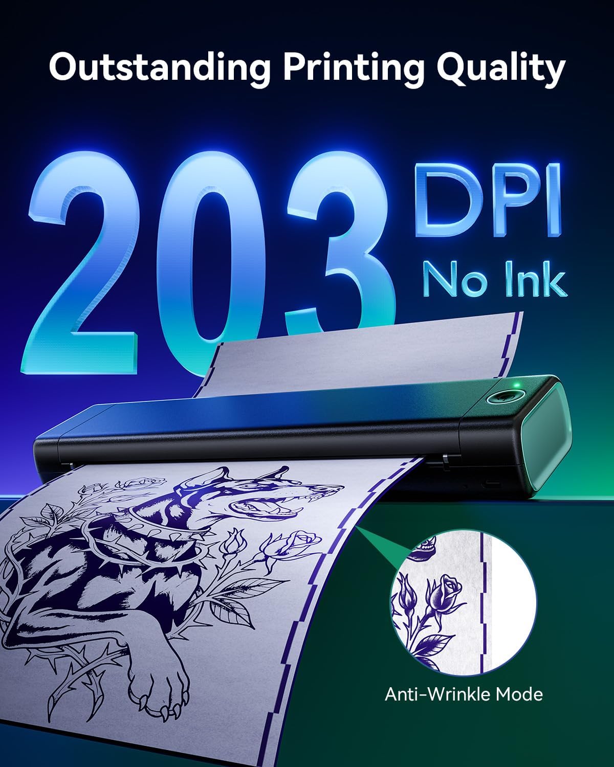 Phomemo M08F Tattoo Stencil Printer Bluetooth with 100Pcs Transfer Paper