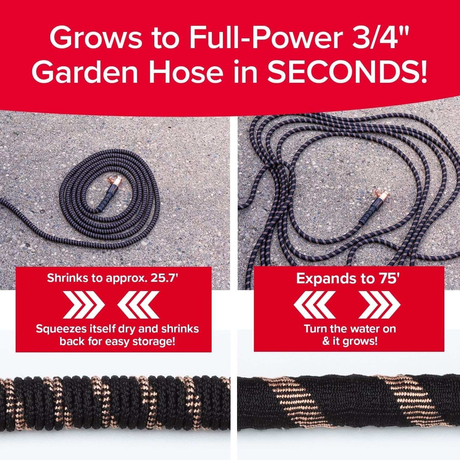 Pocket Hose 75 FT Copper Bullet