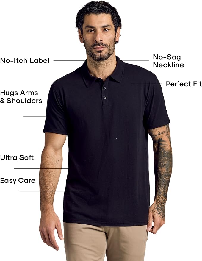True Classic Novelty Polo Shirts for Men – Mens Polo Shirts Short Sleeve Cotton, Dry Fit Golf Shirt for Men