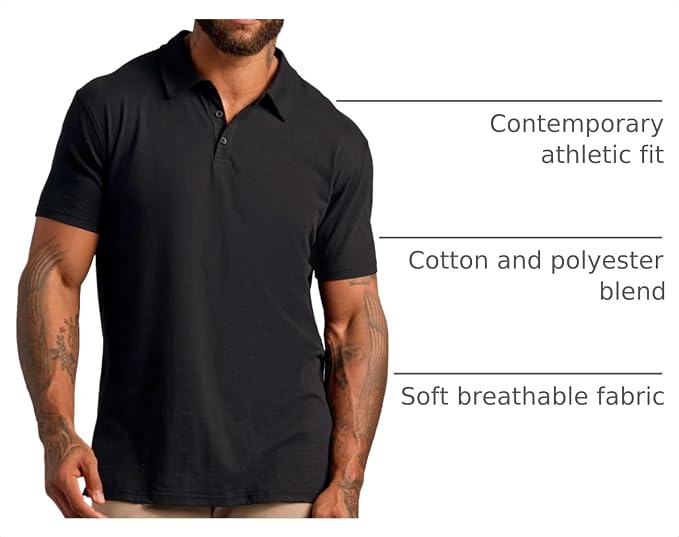 True Classic Novelty Polo Shirts for Men – Mens Polo Shirts Short Sleeve Cotton, Dry Fit Golf Shirt for Men