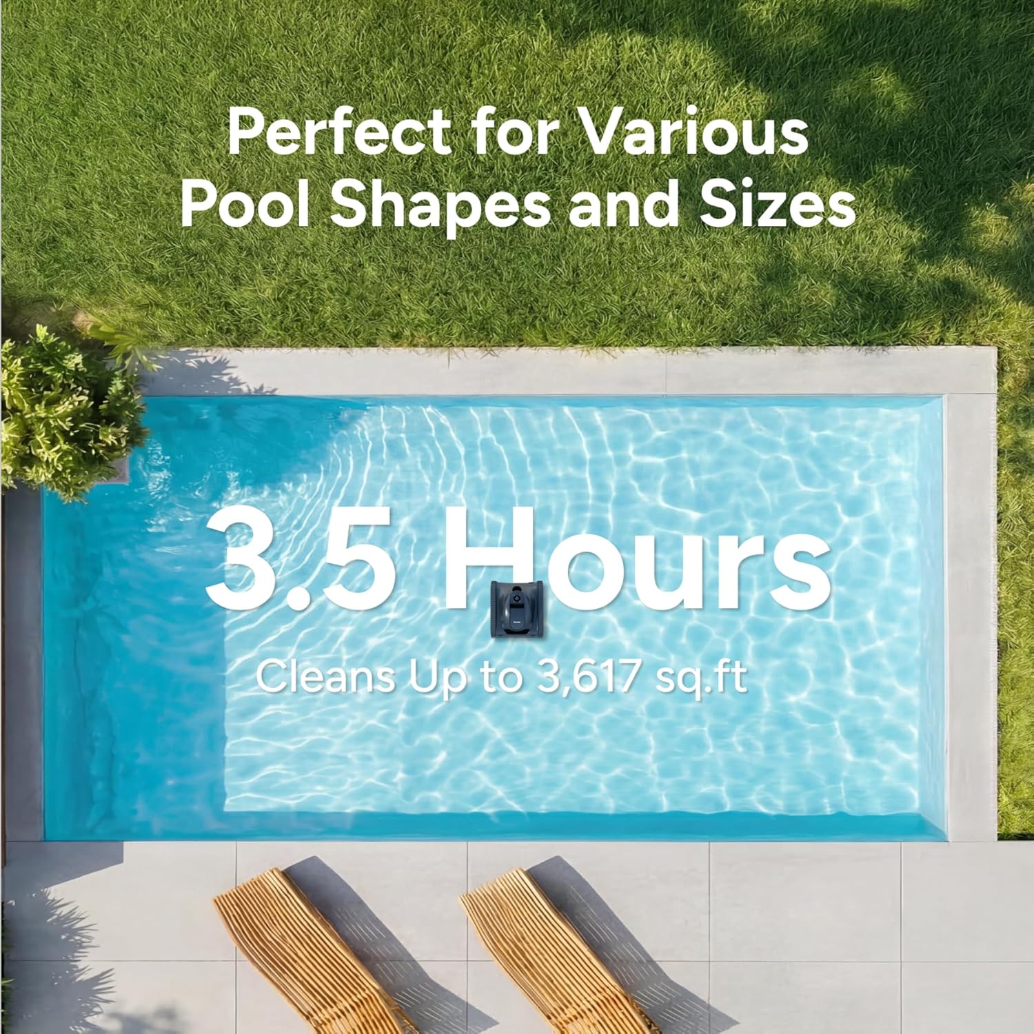 iGarden Robotic Pool Cleaner KN Series, 210-Min Runtime, Smart 3D Navigation, Full-Inverter Energy-Saving Tech, Cleans Floor, Wall & Waterline