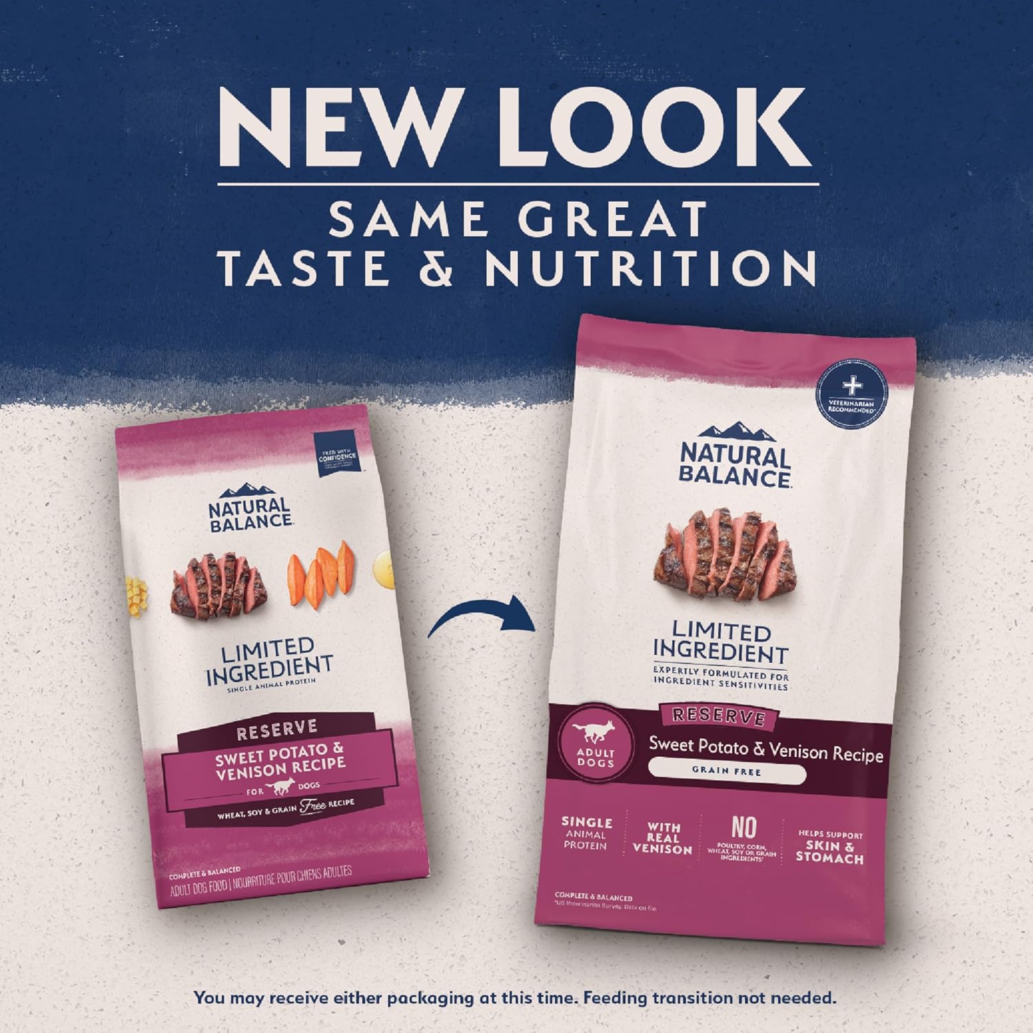 Natural Balance Limited Ingredient, Reserve Sweet Potato & Venison, 22 lb | Grain-Free Dry Dog Food, Balanced Nutrition for Adult Dogs with Sensitivities, Skin and Stomach Support, Sweet Potato & Venison, 22 Pound (Pack of 1)