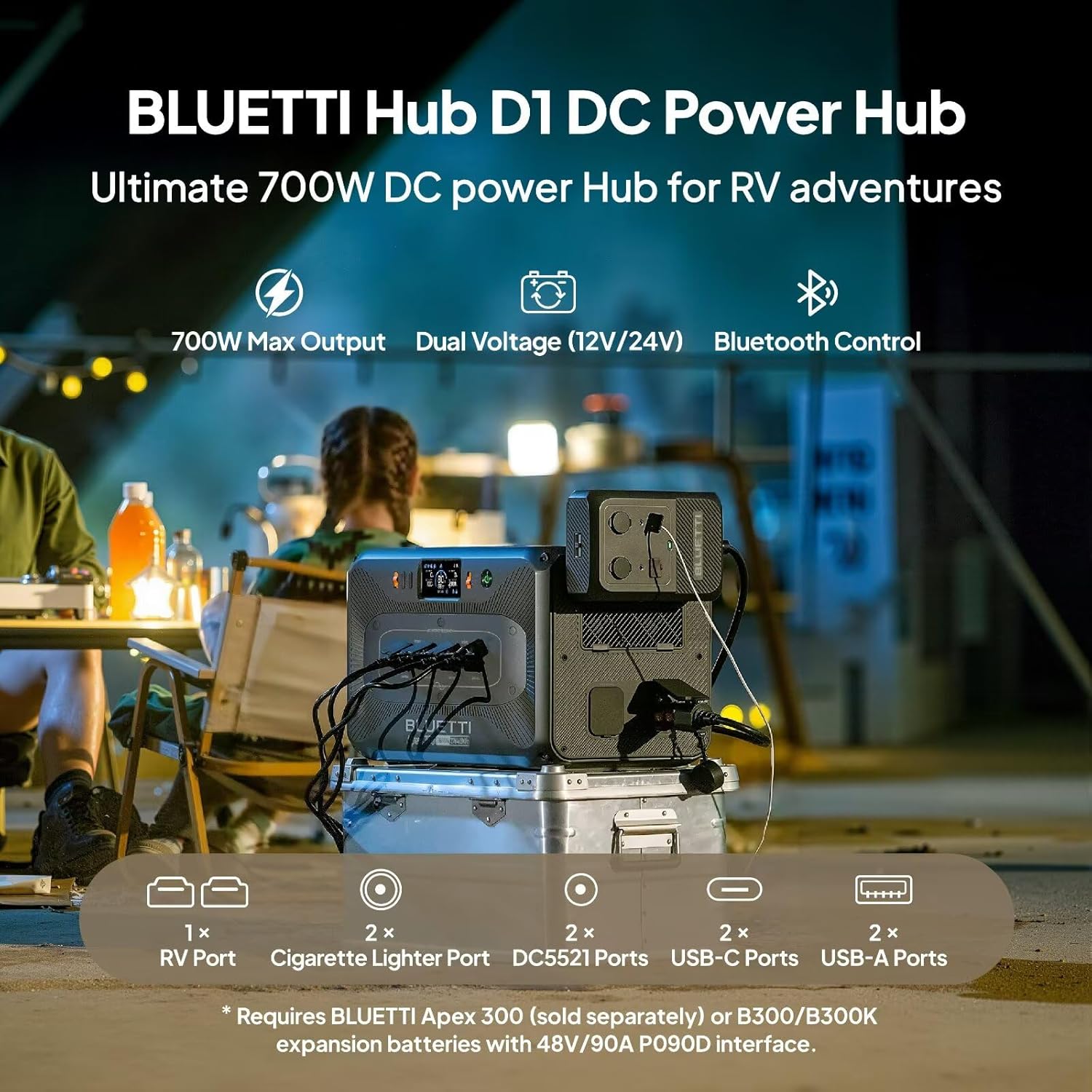 BLUETTI Portable Power Station Apex 300 & B300K & Charger 1 (560W Alternator Charger) 5529.6Wh LFP Battery Backup with 6 3840W AC Outlets On-the-Go Recharging for Camping RV Life (2025 New)
