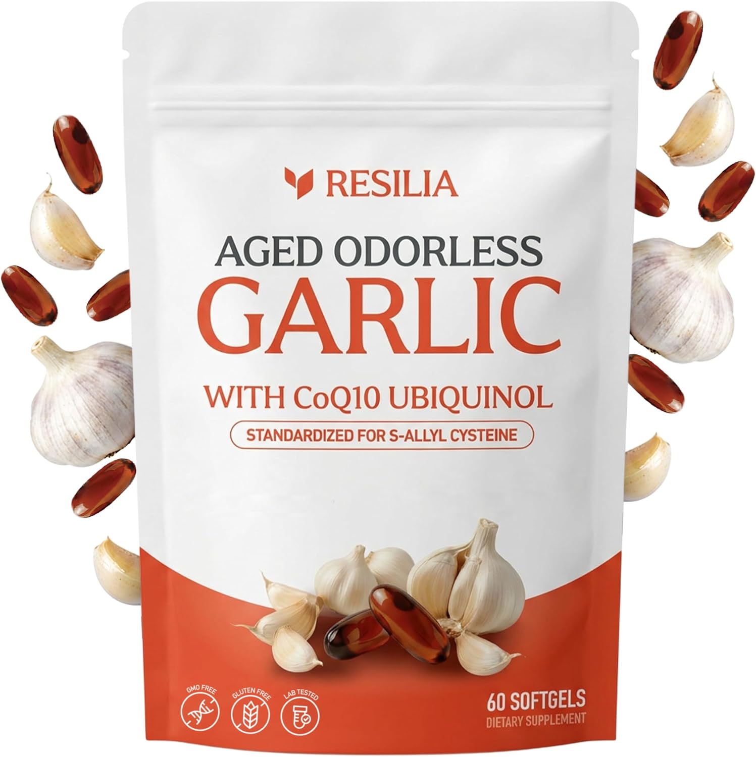 Resilia Odorless Aged Garlic Extract Softgels