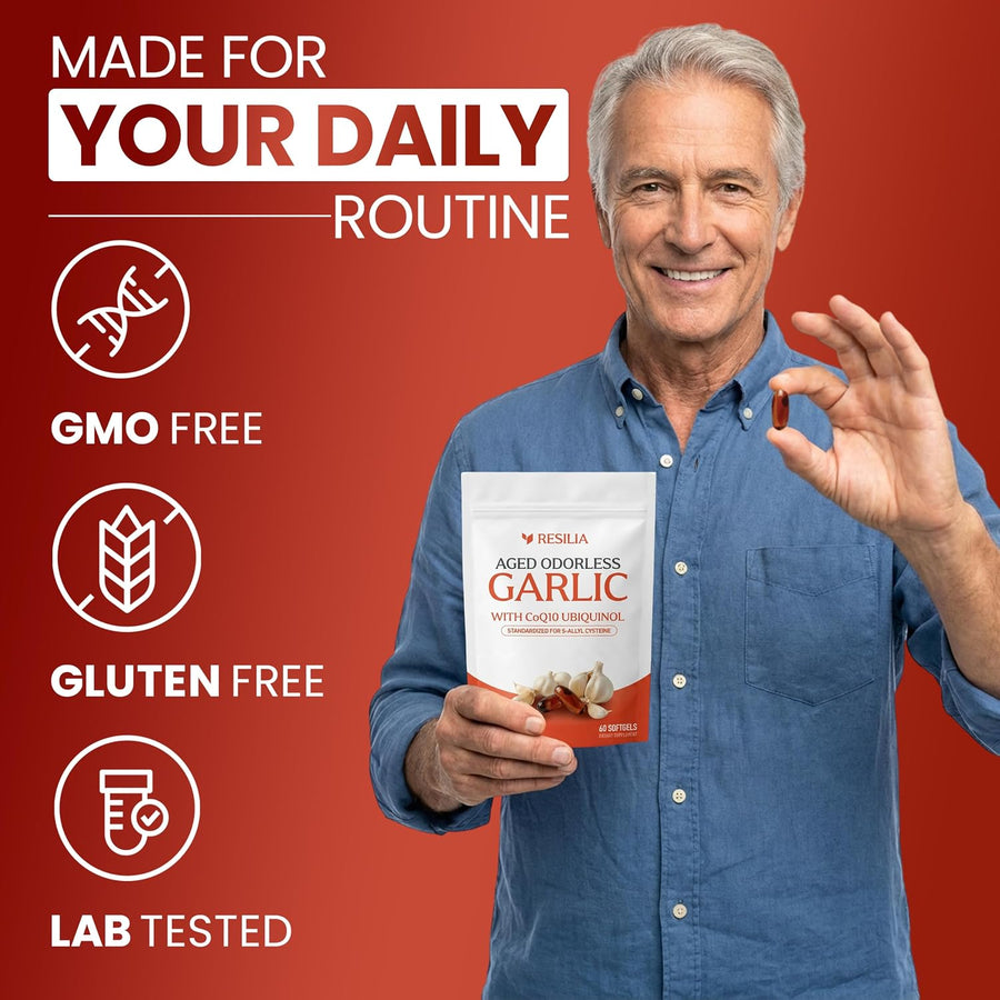 Resilia Odorless Aged Garlic Extract Softgels