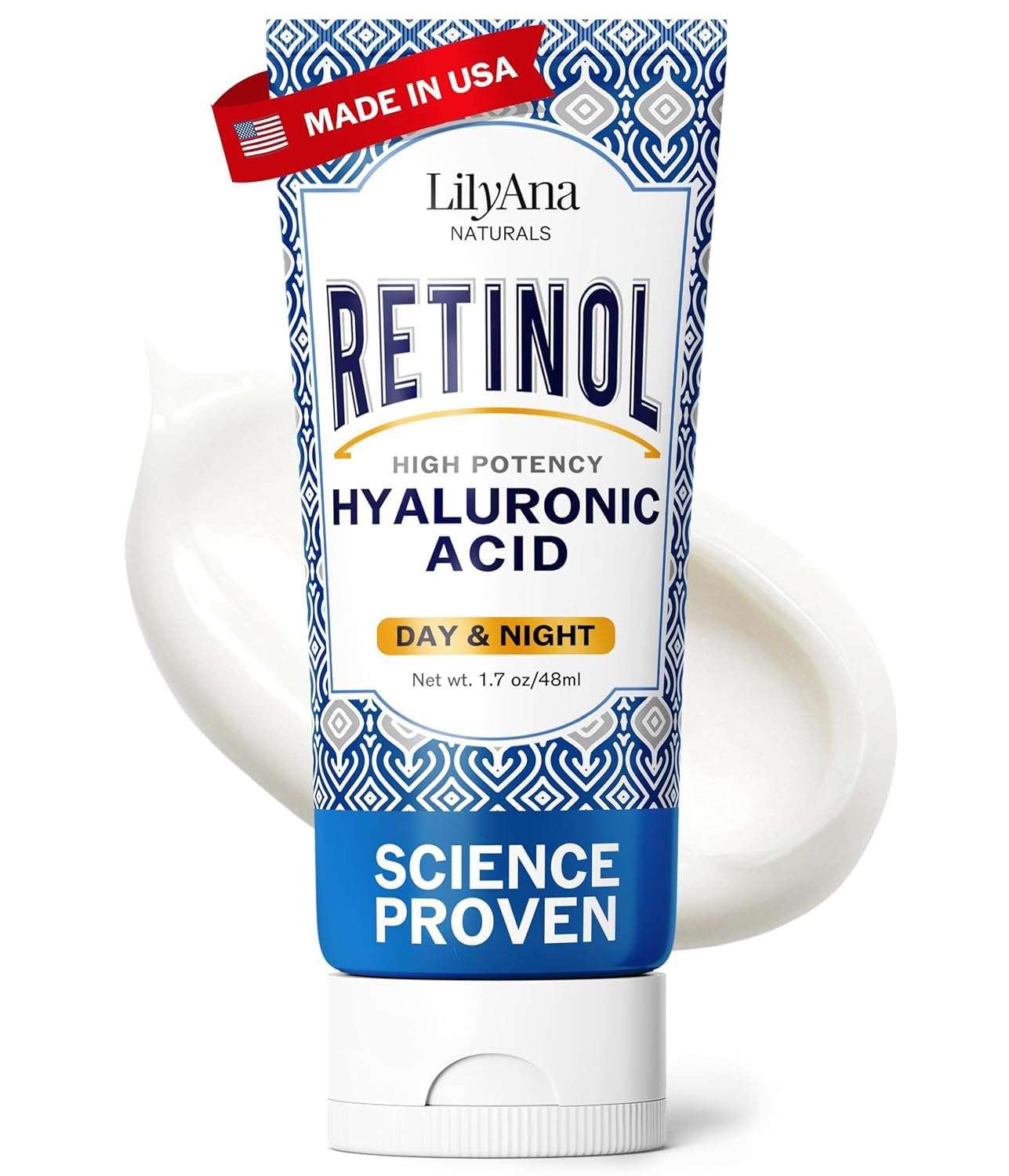 LilyAna Naturals Anti Aging Retinol Face Cream for Women ‚Äì Wrinkle & Neck Cream for Firming Retinol Moisturizer for Face with Hyaluronic Acid Hydrating Night Cream for Fine Lines Collagen Boost