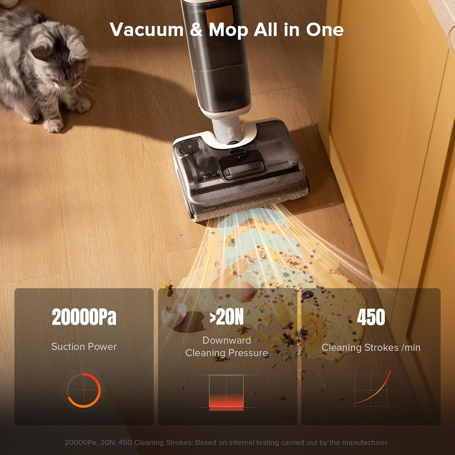 roborock F25 GT Vacuum Mop All in One, Wet Dry Vacuum Cleaner Cordless, 20000Pa Floor Cleaner Machine for Tile Hardwood Wood Vinyl Floor, Edge to Edge Self Cleaning Electric Mop with 180° Lie