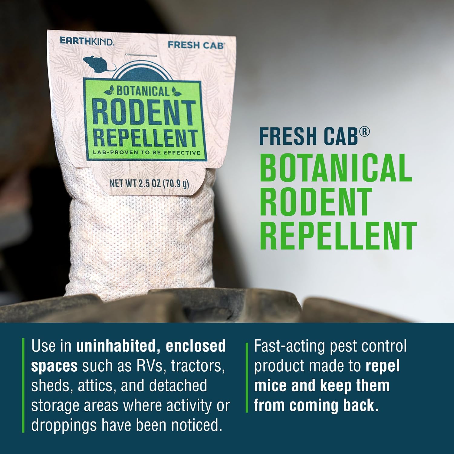 EarthKind Fresh Cab Rodent Repellent & Pouch Pod - Botanical Rodent & Mouse Repellent - Made with Plant Fibers & Essential Oils - New Packaging - 48-Pack 1 BucketB0GBZDPW3J