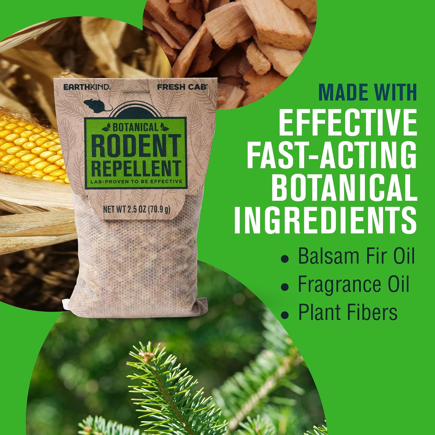 EarthKind Fresh Cab Rodent Repellent & Pouch Pod - Botanical Rodent & Mouse Repellent - Made with Plant Fibers & Essential Oils - New Packaging - 48-Pack 1 BucketB0GBZDPW3J