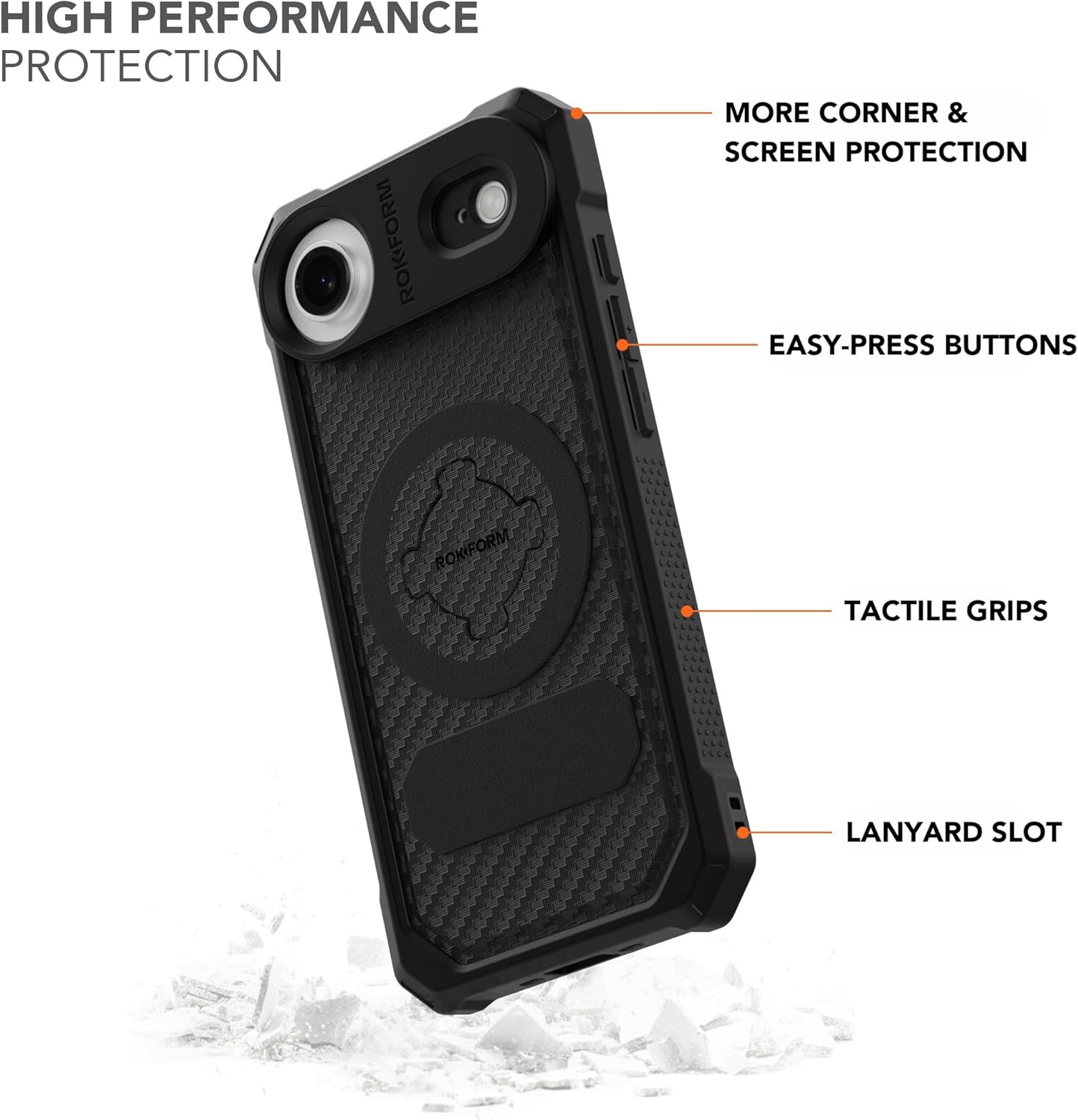 ROKFORM Rugged Case Compatible with iPhone 17 Air Magnetic Cover (Black)