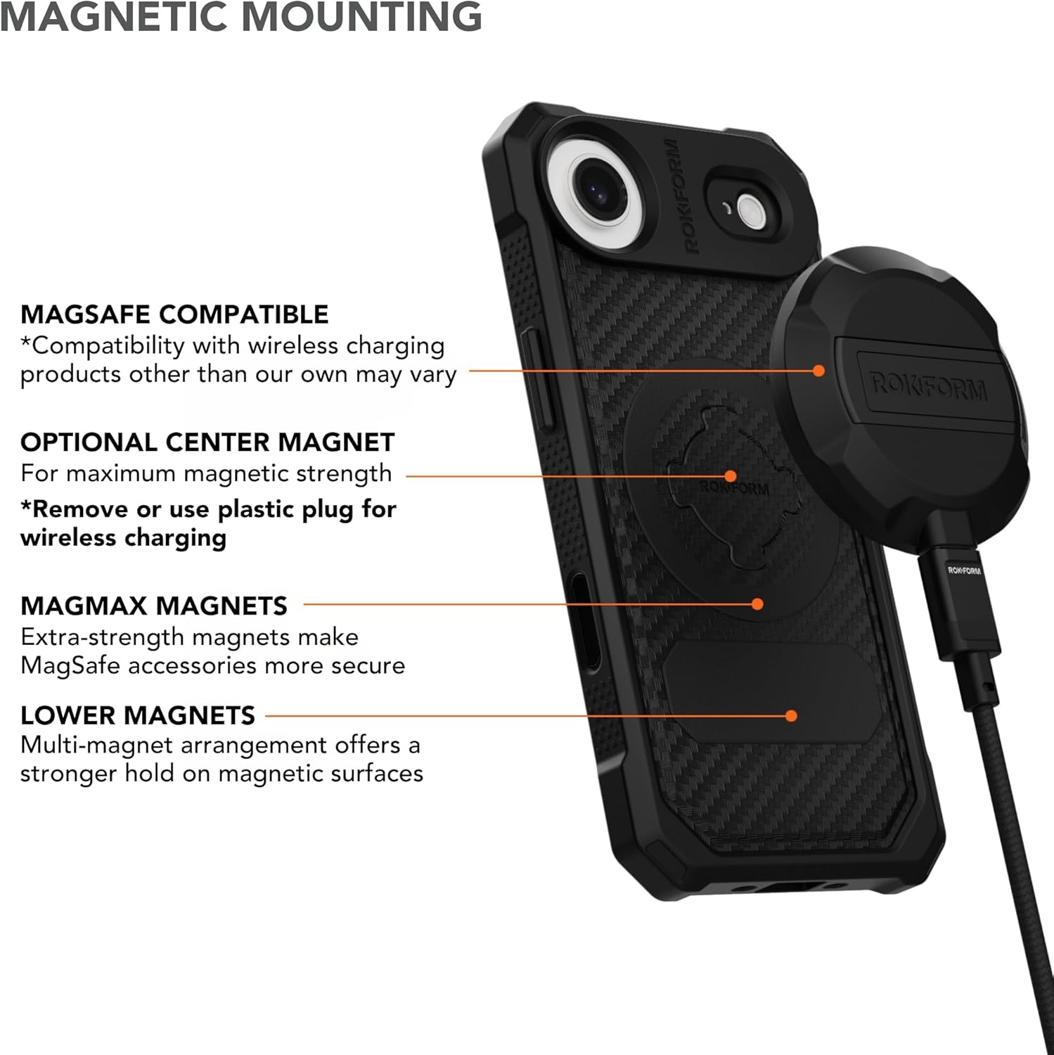ROKFORM Rugged Case Compatible with iPhone 17 Air Magnetic Cover (Black)