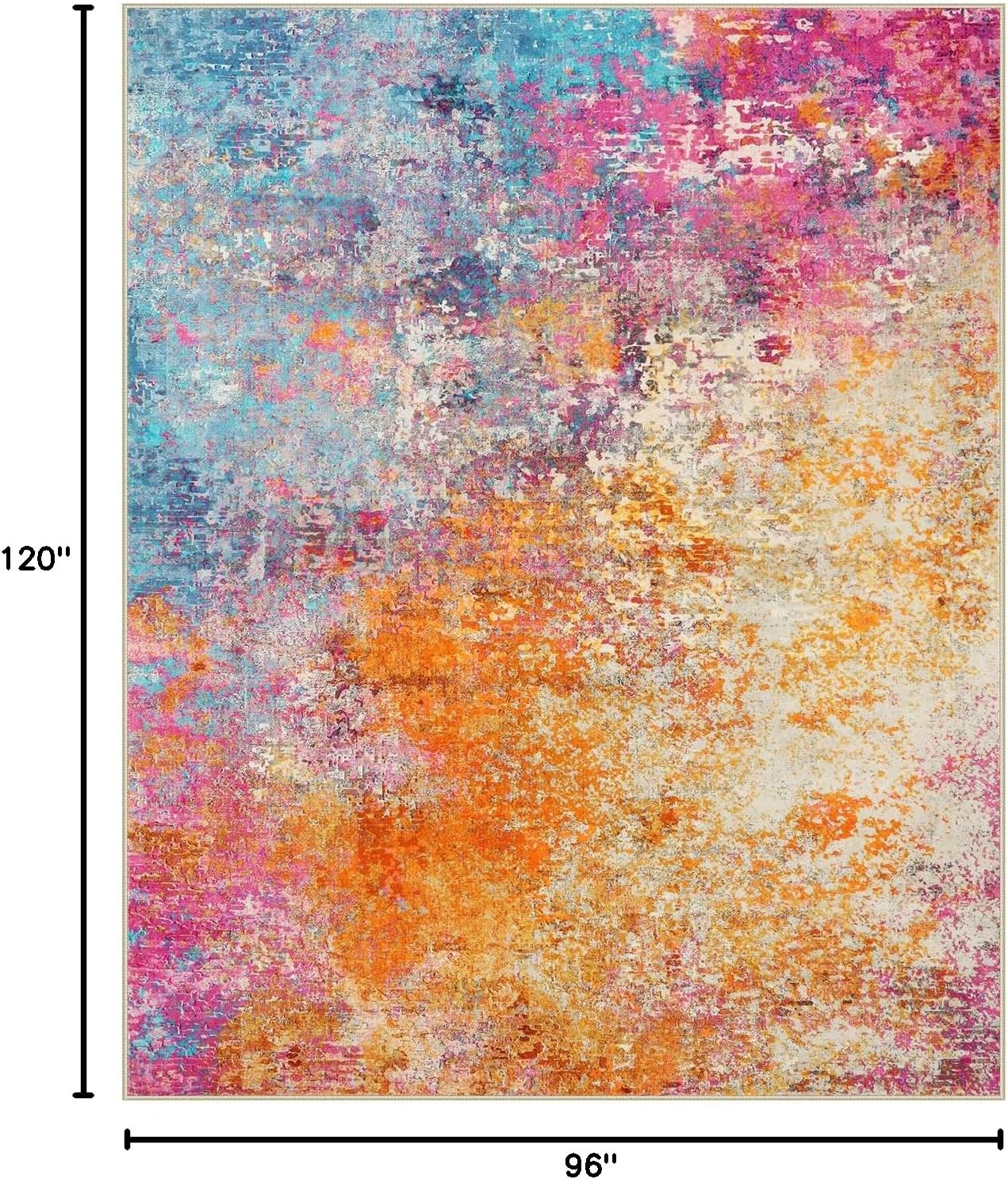 Lahome Modern Abstract Washable Living Room Rug Colorful 8x10 Area Rugs for Bedroom Girls Kids Non Slip Low Pile Large Soft Indoor Accent Carpet for Dining Room Table Home Decor