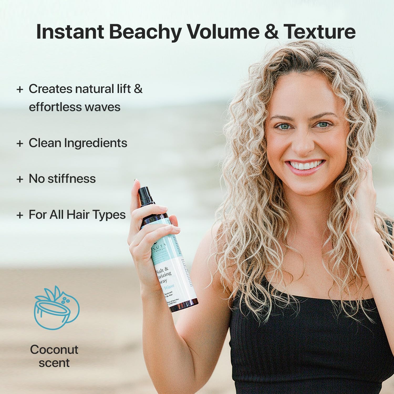 Sea Salt Spray - Aloe-Enhanced Texture Spray, Beach Waves without Dryness