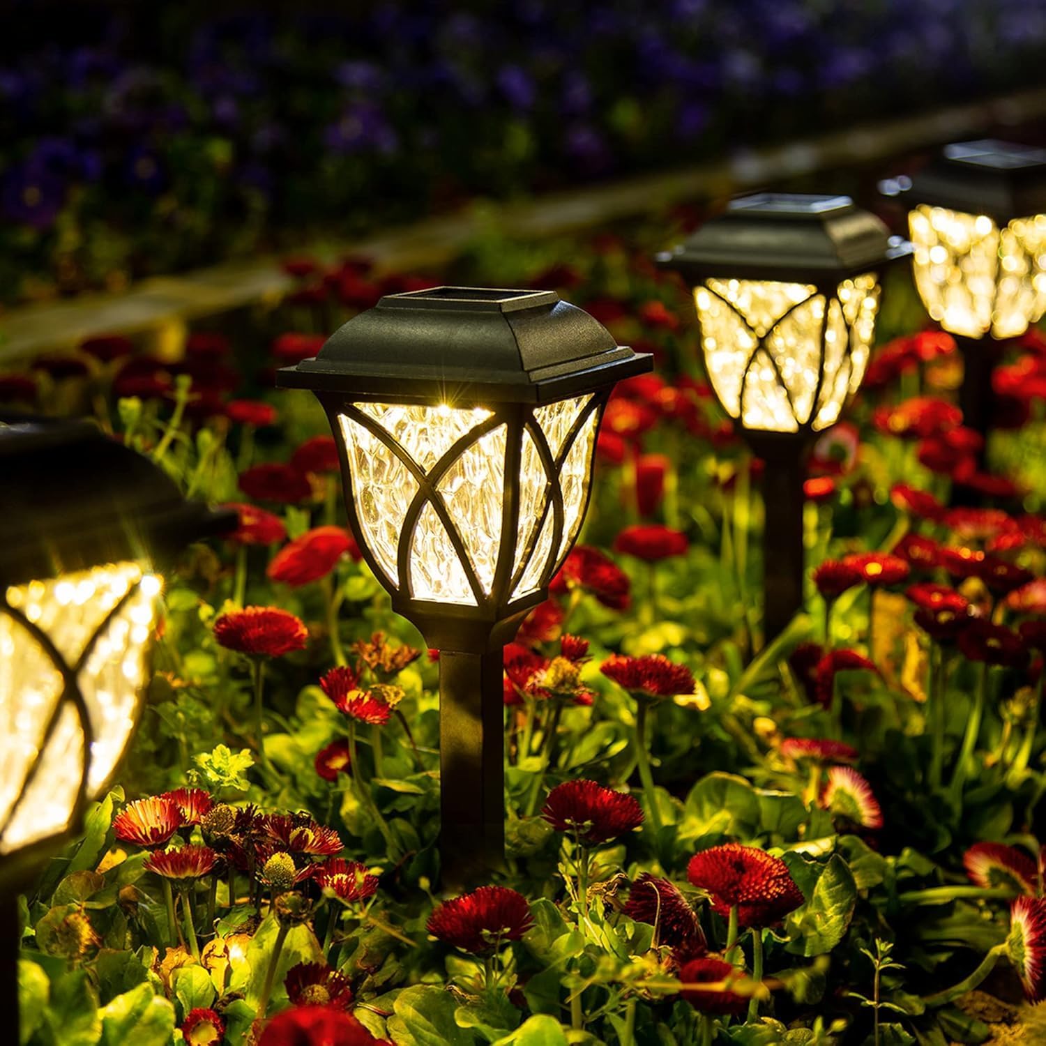 GIGALUMI 6 Pack Solar Lights Outdoor Waterproof LED Solar Garden Lights Outdoor Decorations Garden Decor for Yard Patio Landscape Planter Walkway (Warm White)