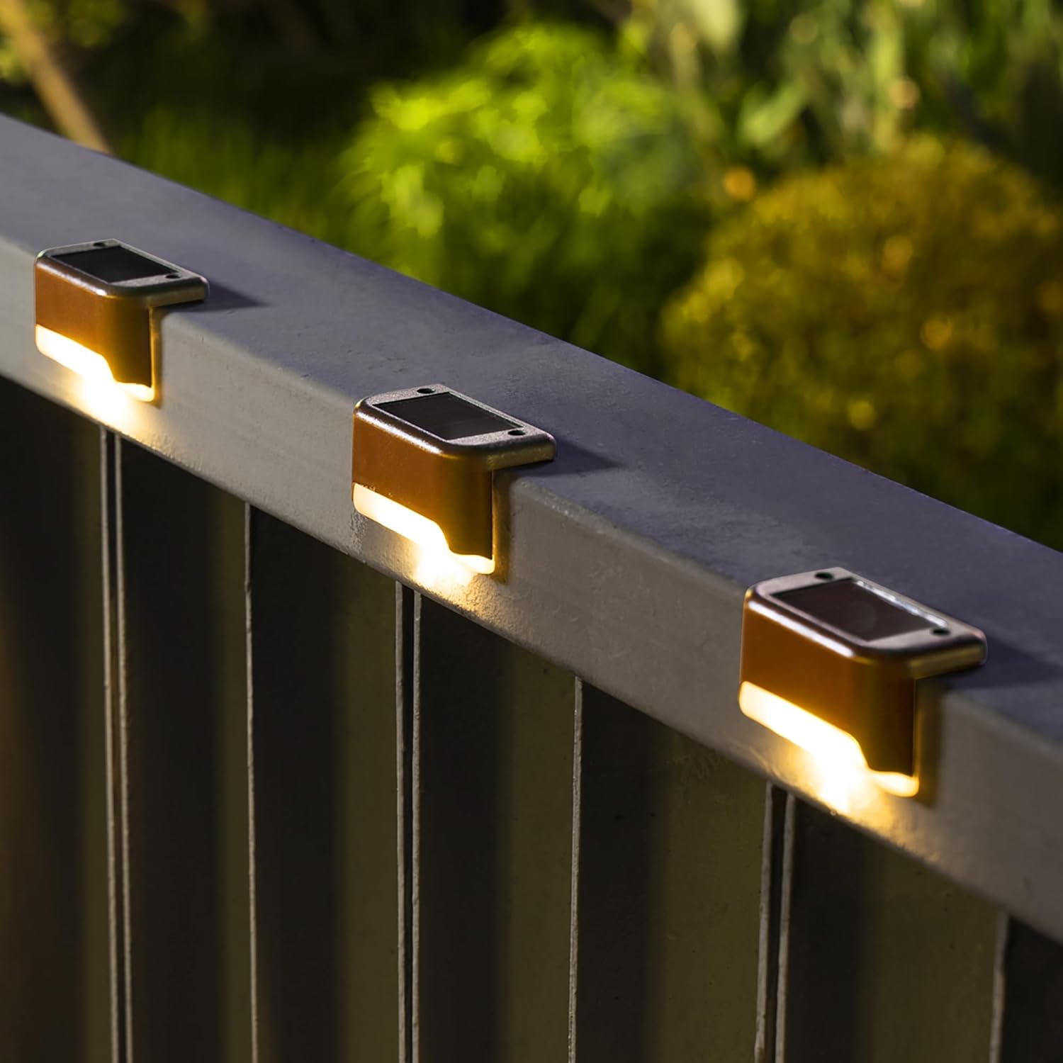 SOLPEX Solar Deck Lights Outdoor 16 Pack Solar Step Lights Waterproof Led Solar lights for Outdoor Stairs Step Fence Yard Patio and Pathway(Warm White)