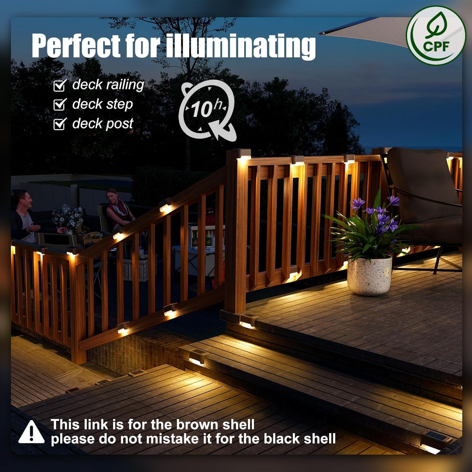 SOLPEX Solar Deck Lights Outdoor 16 Pack Solar Step Lights Waterproof Led Solar lights for Outdoor Stairs Step Fence Yard Patio and Pathway(Warm White)