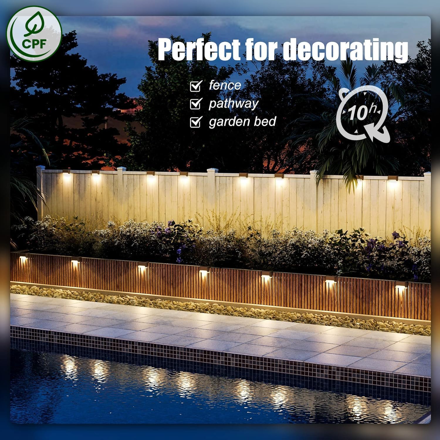 SOLPEX Solar Deck Lights Outdoor 16 Pack Solar Step Lights Waterproof Led Solar lights for Outdoor Stairs Step Fence Yard Patio and Pathway(Warm White)