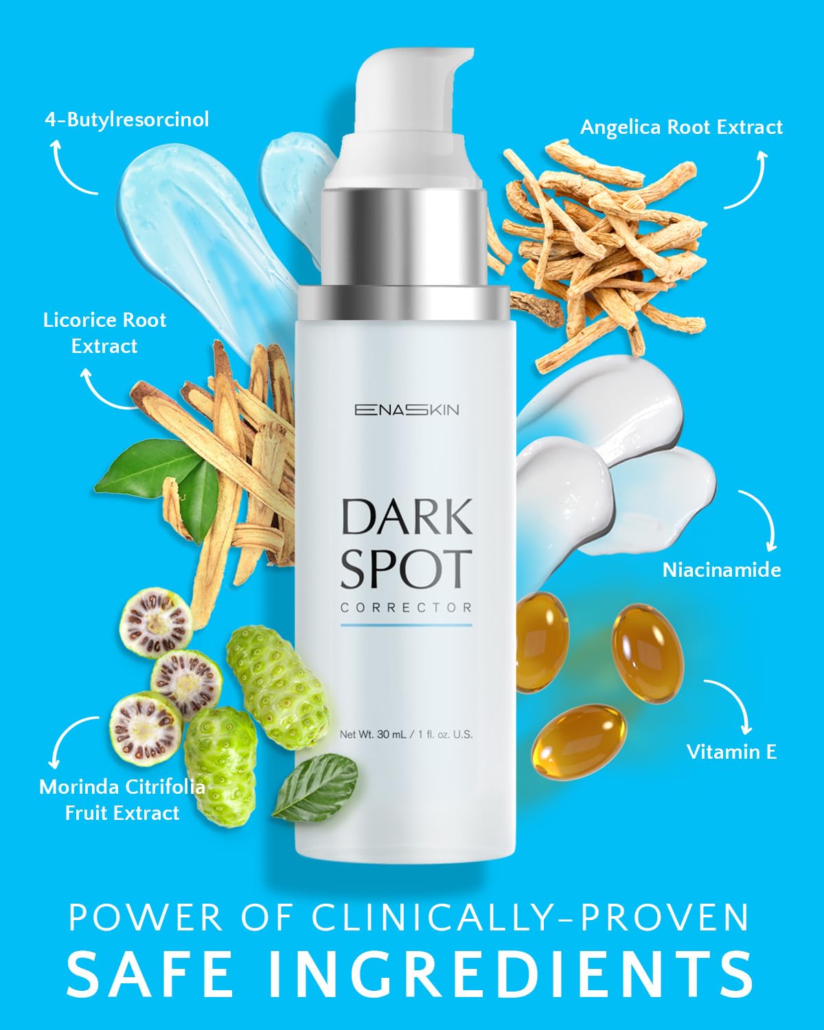 EnaSkin Dark Spot Remover for Face and Body: Advanced Formula Spot Corrector Cream to Fade Age Spots, Sun Spots, Freckles, Melasma, and Brown Spots for Women and Men (1.7 Oz)