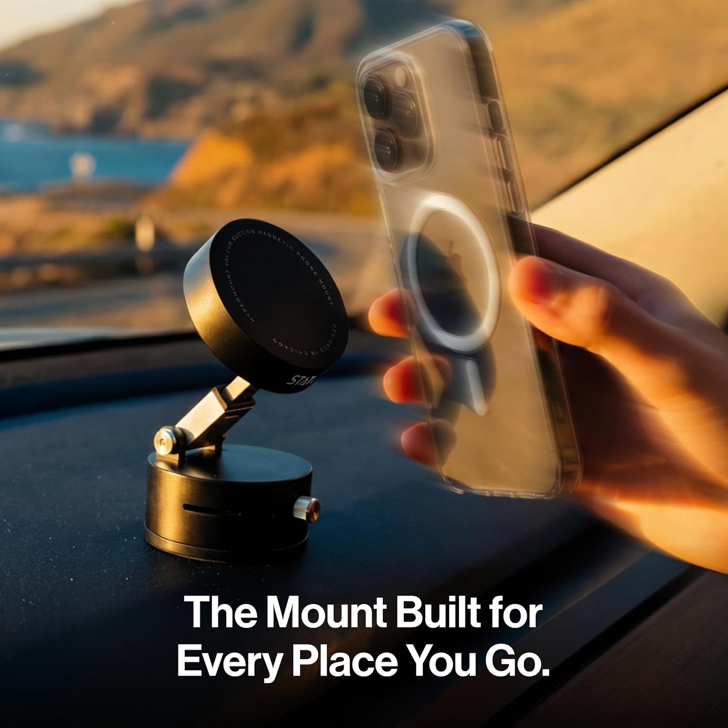 Statik HyperMount (Gen 2) Phone Mount Magnetic Phone Holder Car Mount for Phone Works on Smooth & Lightly Textured Surfaces iPhone Samsung and Android Compatible 3 Pack