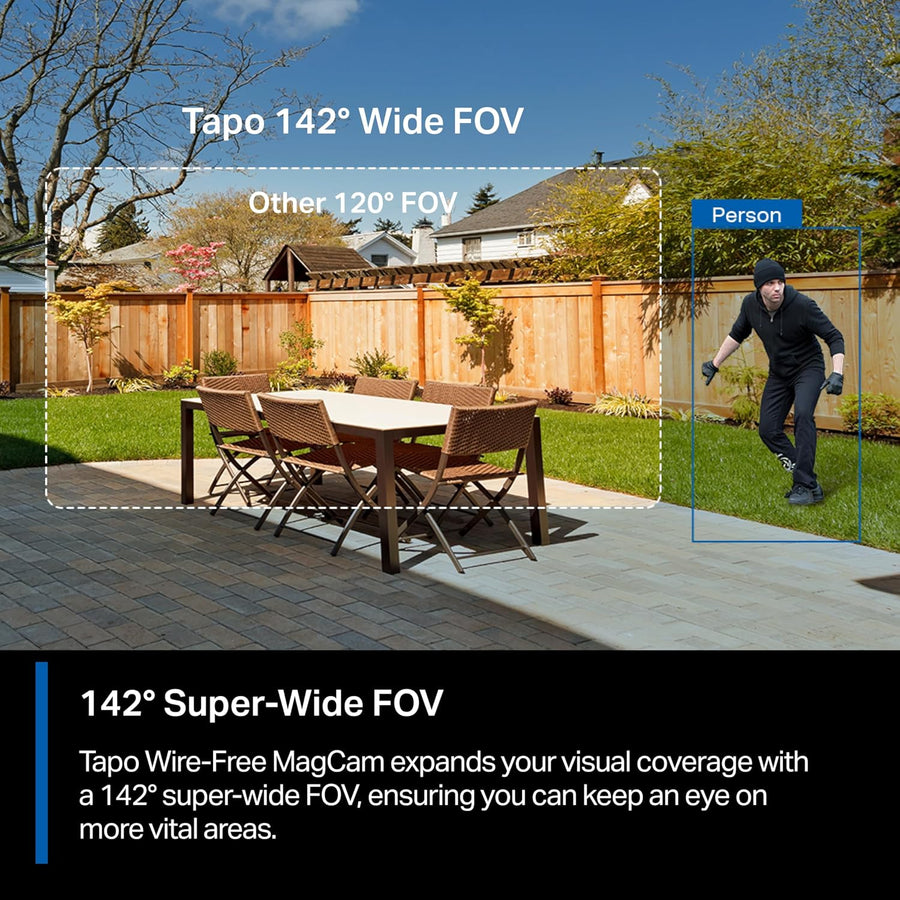 Tapo MagCam 2K+ - 2025 Wirecutter Best Outdoor Security Camera & PCMag Editors' Choice, Wireless Battery Power, Magnetic Mount, Subscription-Free SD Storage or Cloud, Person/Vehicle Detection, 2-Pack, 2K+, 2-Pack, White