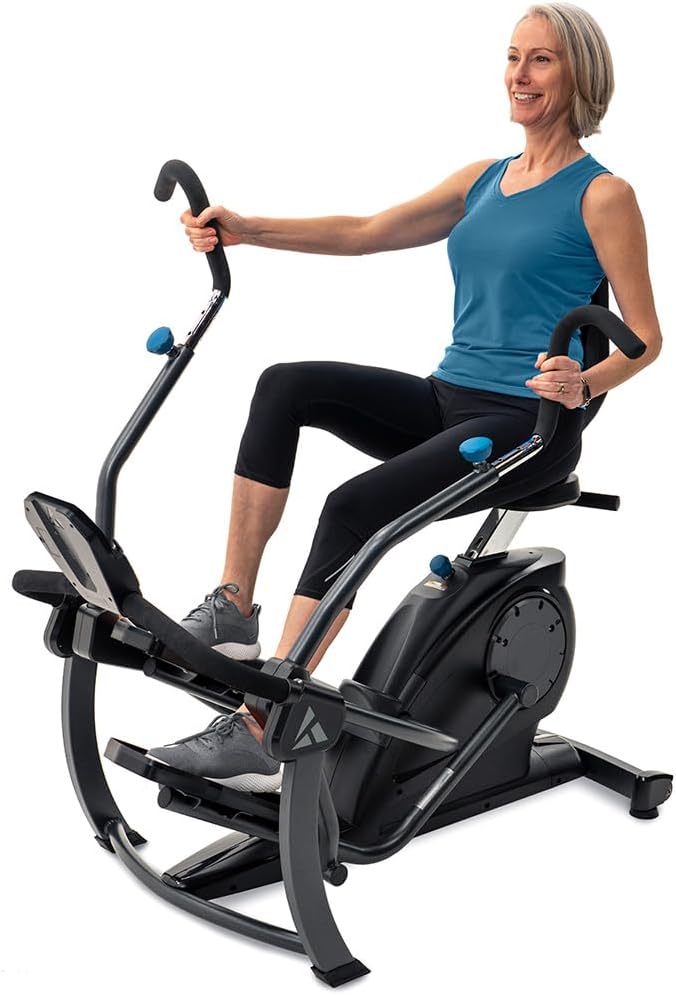 Teeter FreeStep Recumbent Cross Trainer Stepper Zero-Impact Exercise Bike Alternative w/Patented Physical Therapy Stride Up to 350lb Free App w/Trainer Workouts