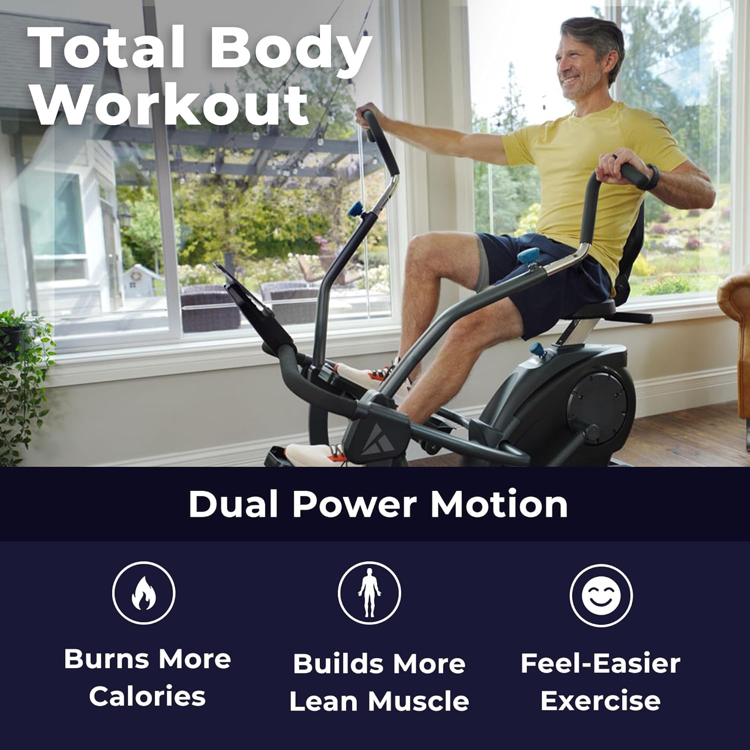 Teeter FreeStep Recumbent Cross Trainer Stepper Zero-Impact Exercise Bike Alternative w/Patented Physical Therapy Stride Up to 350lb Free App w/Trainer Workouts