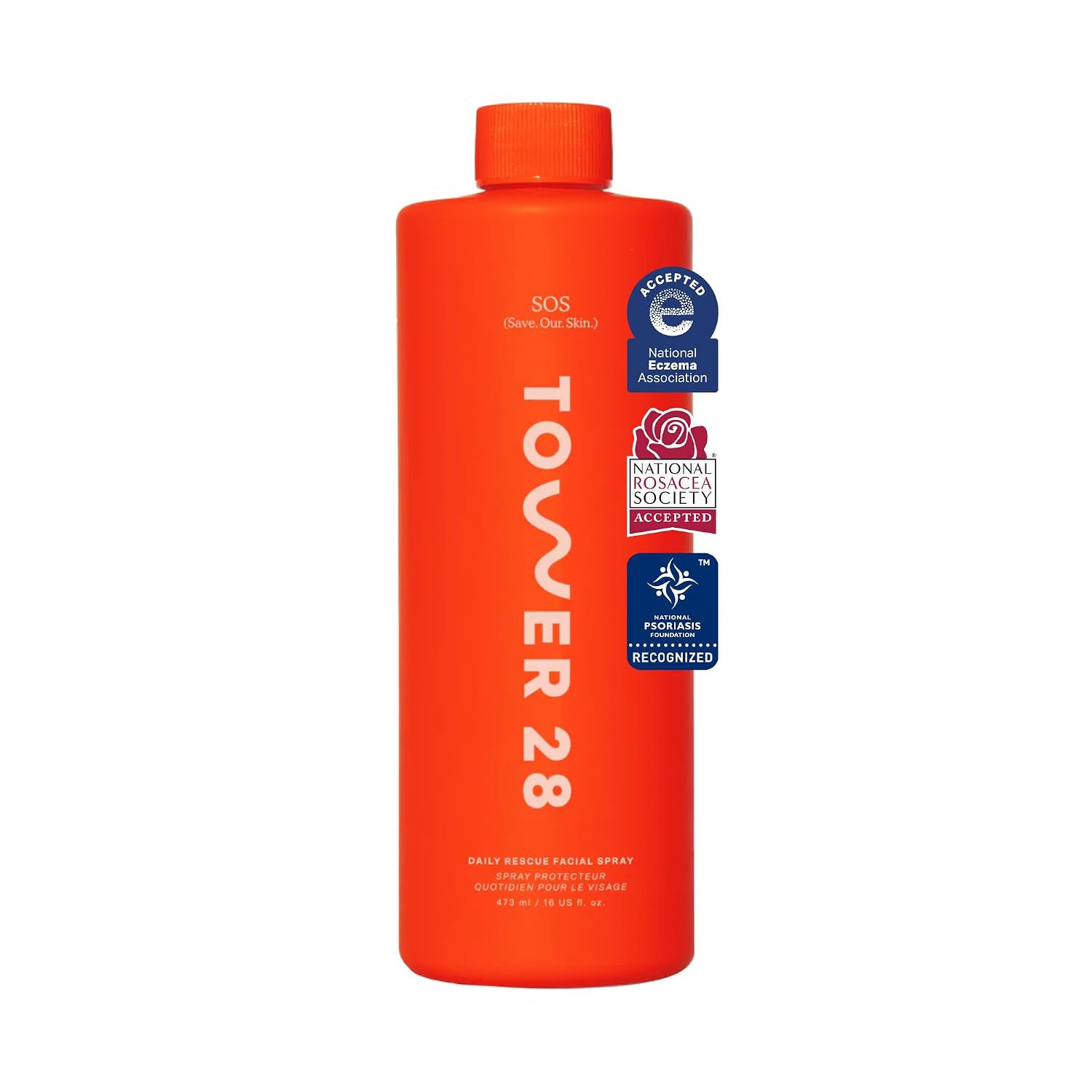 Tower 28 Jumbo SOS Hypochlorous Acid Spray, Everyday Skin Care Mist (16 oz)