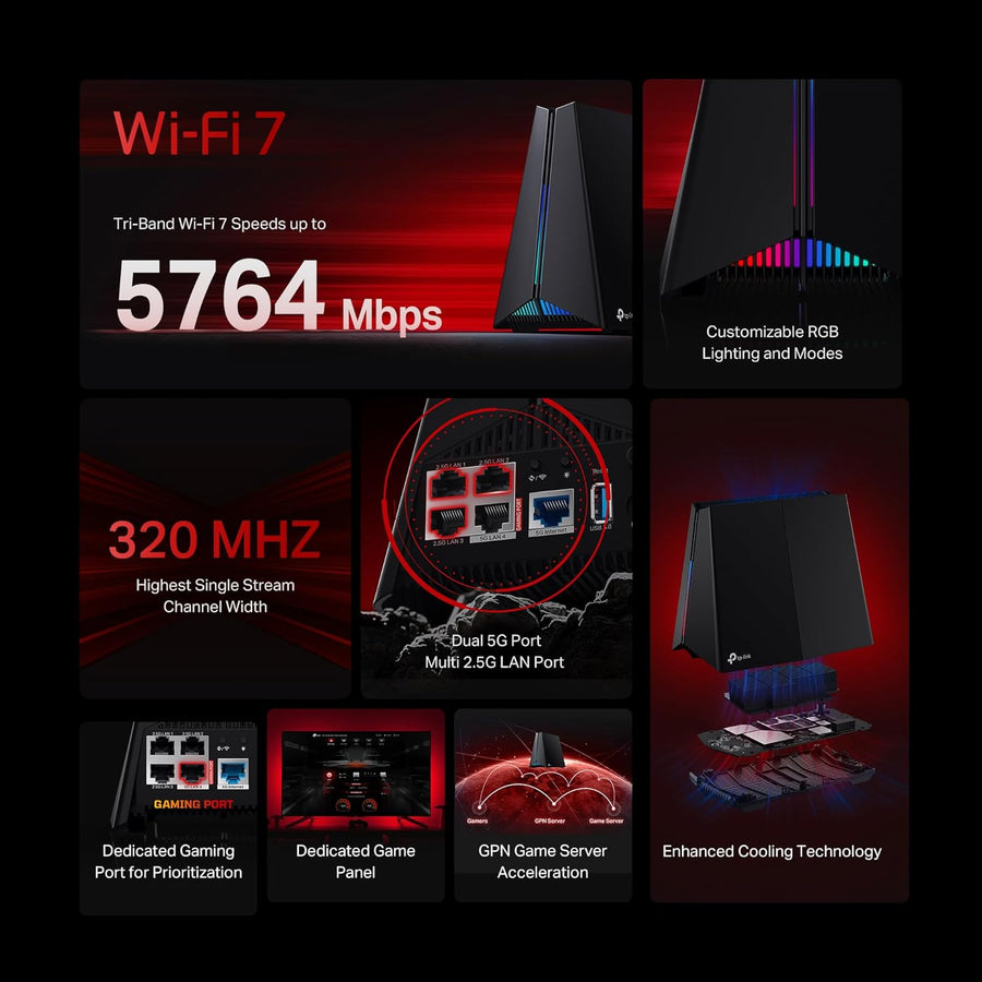 TP-Link Tri-Band BE11000 Wi-Fi 7 Gaming Router