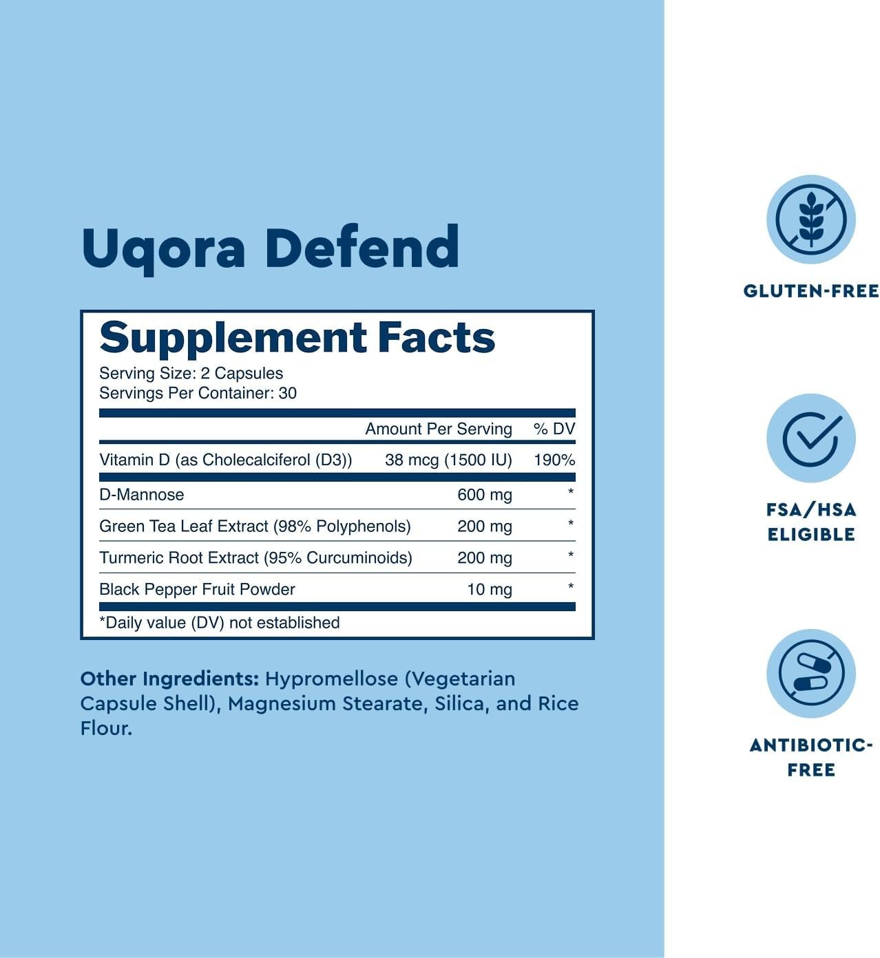 Uqora Defend - Urinary Tract Health Supplement