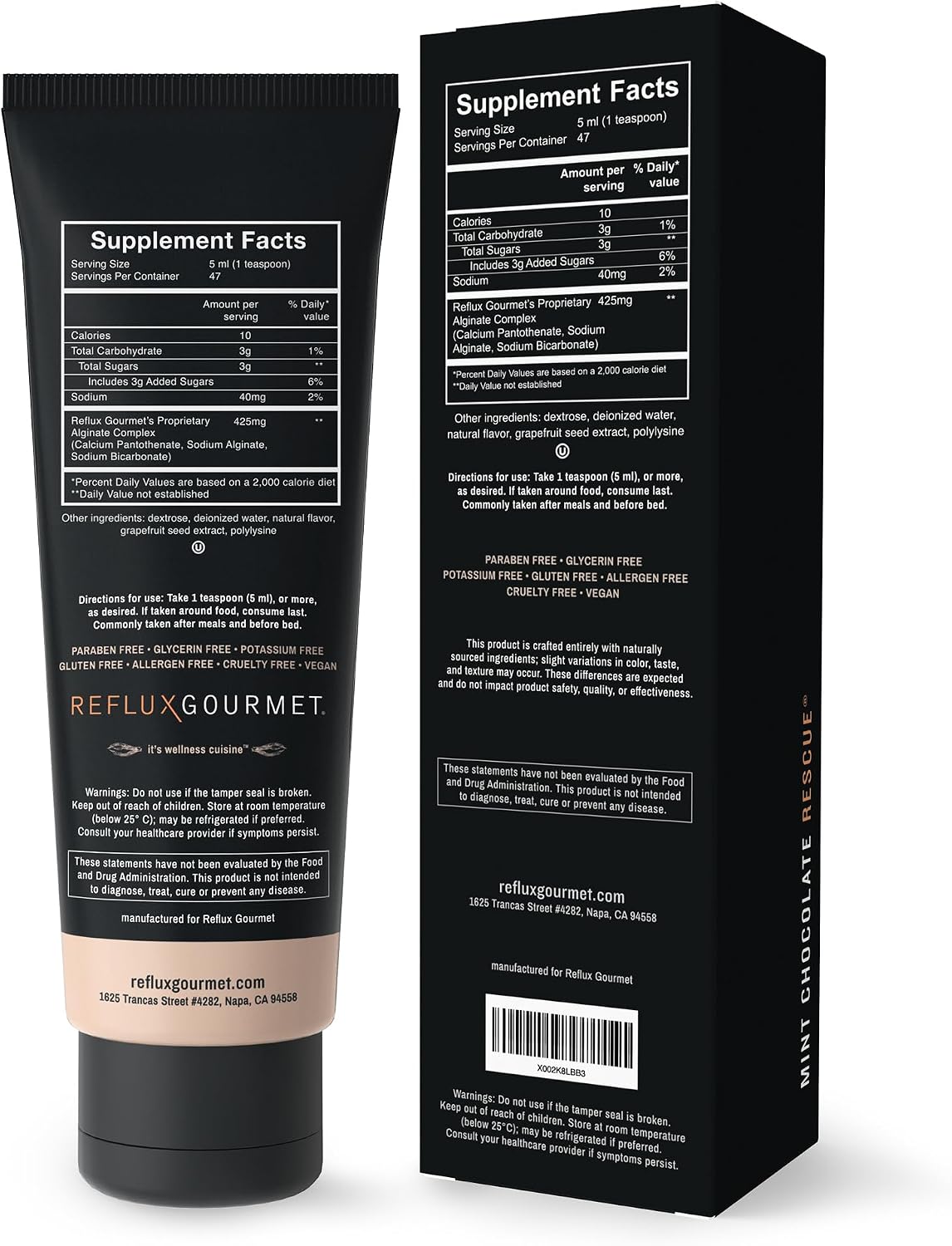REFLUX GOURMET Vanilla Caramel Rescue – Alginate Complex – Digestive Support Formula, Made with Natural Ingredients – 8 Fl. Oz