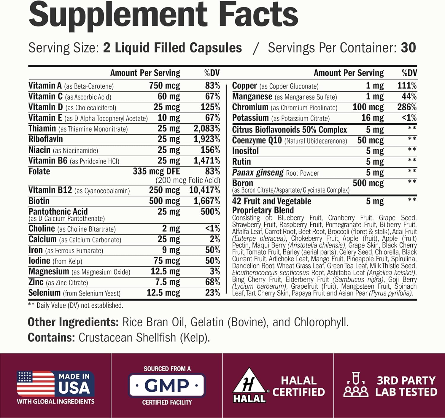 Vimerson Health Multivitamin for Women: Vitamins, Minerals and Bioavailable D3 for Focus and Energy Support – Daily Womens Multivitamins and Multiminerals – 60 Liquid Capsules