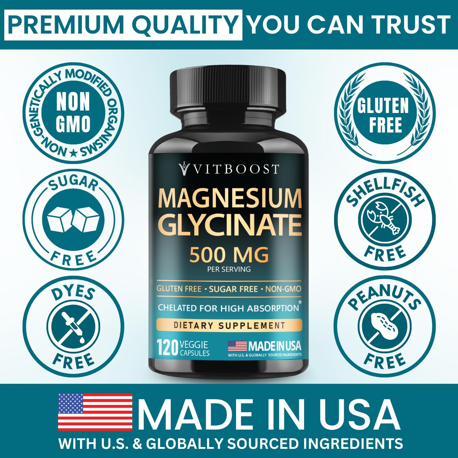 VITBOOST Magnesium Glycinate 500mg