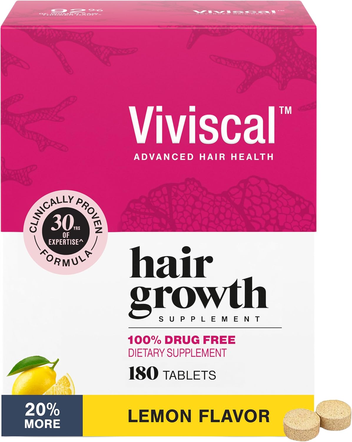 Viviscal Hair Growth Supplements for Women, 180 Tablets, 90-Day Supply
