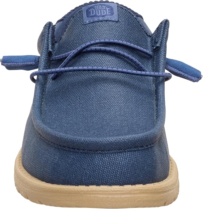 HEYDUDE Wally Waxed Casual Navy Size 10 Men‚Äôs Shoes Slip-on Loafers Comfortable & Light-Weight