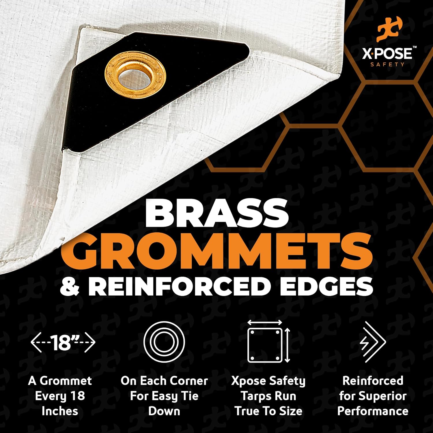Heavy Duty White Poly Tarp 40' X 60' - Multipurpose Protective Cover - Durable Waterproof Weather Proof Rip and Tear Resistant - Extra Thick 12 Mil Polyethylene - by Xpose Safety
