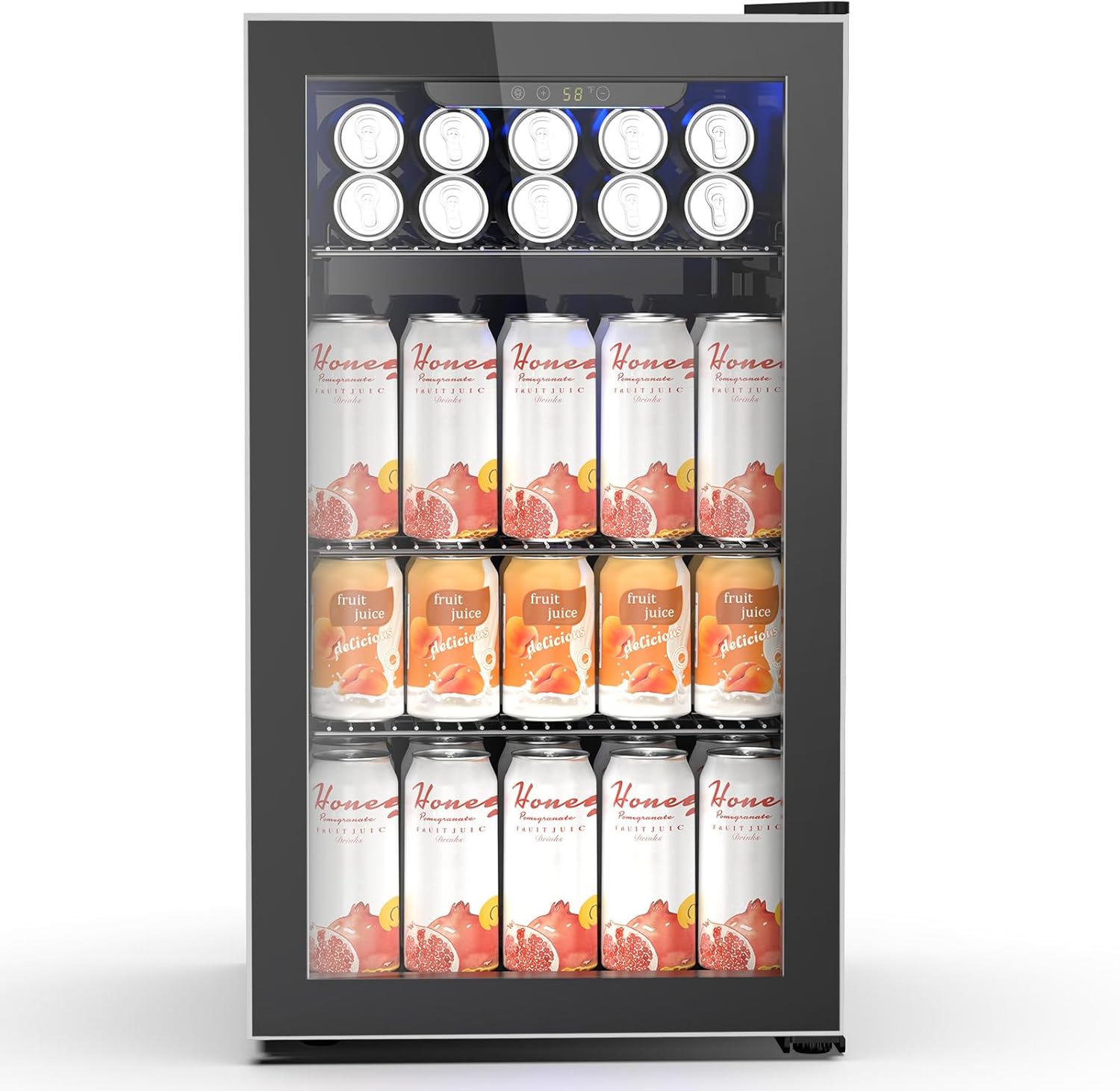 Electactic 26 Bottle Wine Cooler 130 Can Beverage Refrigerator Small Freestanding Cabinet Wine Cellar with 32‚Ñâ-61‚Ñâ Temperature Control Glass Door Black