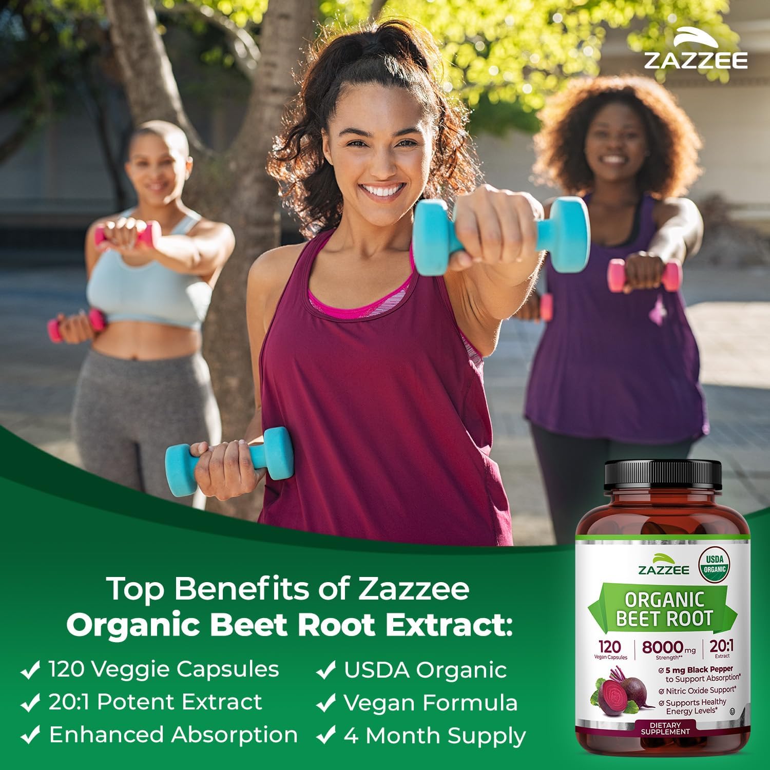 Zazzee USDA Organic Beet Root 20:1 Extract